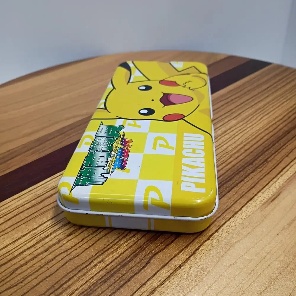 Pokemon Pencil Case Tin Yellow 1998 Pikachu Mudkip Torchic Treecko RARE